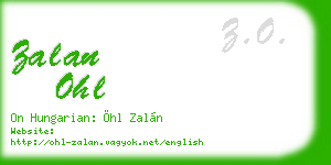 zalan ohl business card